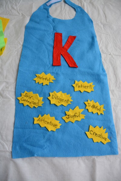 No-Sew Cape and Character Badges - Hero Training Kid's Character Challenge